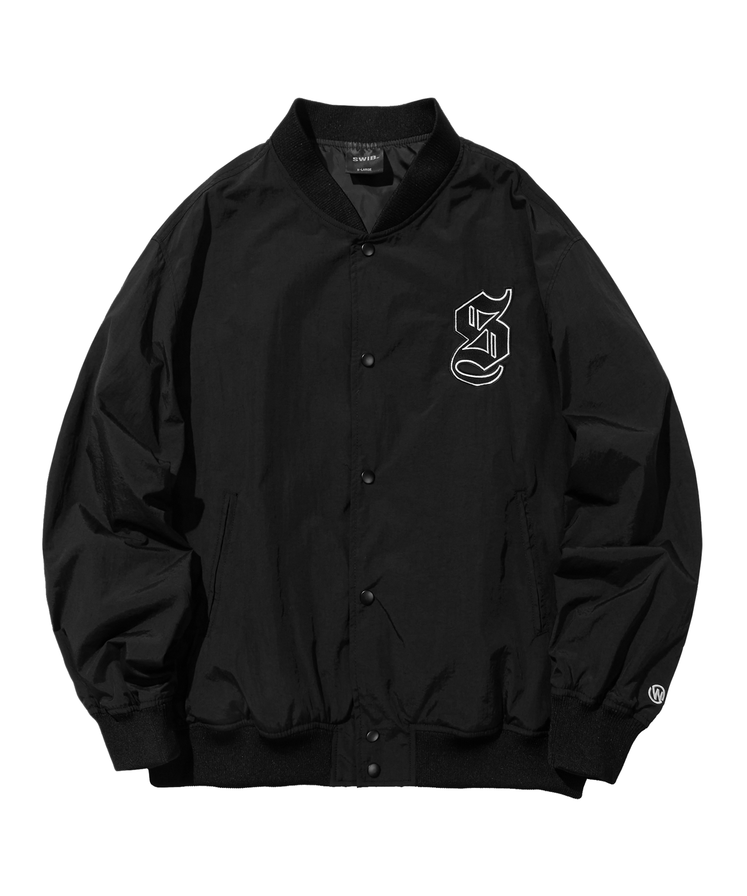 S Logo Varsity Stadium Jacket (Black) [LSQFCUA219M]