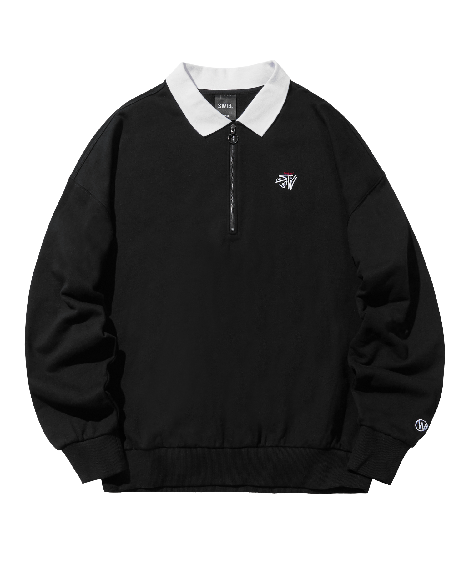 N-Type Logo Collar Half Zip-up Sweatshirt (Black) [LSQFCTM317M]